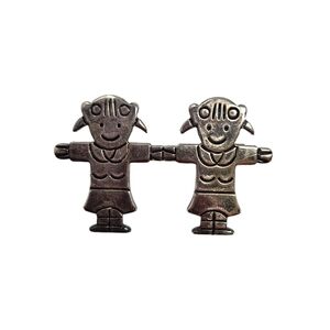 Vintage Best Sisters Friends Brooch Silver Tone Signed